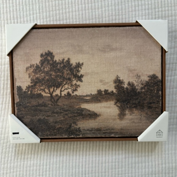 Hearth & Hand Other - Hearth & Hand with Magnolia Horizontal Landscape Lake Burlap Framed Wall Art